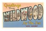 Greetings from Wildwood-by-the-Sea, New Jersey Lámina Greetings from Wildwood-by-the-Sea, New Jersey Lámina