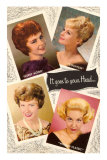 4 60's Hair Styles, Retro Posters
