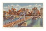 Puente de Sixth Street, Pittsburgh, Pensilvania Lámina Puente de Sixth Street, Pittsburgh, Pensilvania Lámina
