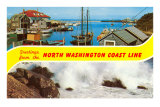 Greetings from North Washington Coast Line Posters