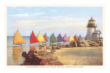 Boats with Colored Sails, Nantucket, Massachusetts Posters