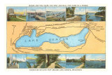 Map of Lake Geneva, Wisconsin Prints