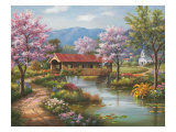 Covered Bridge in Spring Giclee Print by Sung Kim