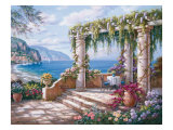 Veranda mit Blumen II Giclée-Druck von Sung Kim