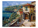 Il Villaggio Sulla Costa Giclee-trykk av Guido Borelli
