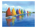 Catamarans arc-en-ciel reproduction procédé giclée par Sally Caldwell-Fisher