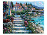 Steps of Saint Tropez Giclee Print by Howard Behrens