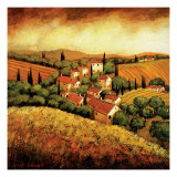 Tuscan Hillside Village Giclee Print by Santo De Vita