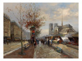 Parisian Outdoor Market Giclee Print by Hovely 
