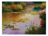 Water Lillies in Giverny Lámina giclée por Karen Dupré