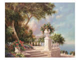 Balcón junto al lago Como Lámina giclée por Art Fronckowiak