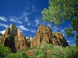 Two of the Three Rock Peaks known as the Three Patriarchs, in the Zion National Park, Utah, USA Photographic Print by Nigel Callow