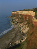 Rockfalls from Red and White Chalk Cliff, Hunstanton, Norfolk, England, United Kingdom, Europe Photographic Print by Charcrit Boonsom