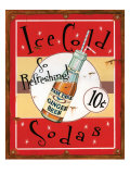 Ice Cold Sodas Giclee Print by Lesley Hallas