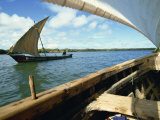 Dhows on River, Lamu, Kenya, East Africa, Africa Photographic Print by Tom Ang