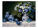 Hydrangeas & Delft Giclee Print by Hope Reis