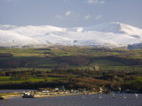 Bangor Port and Penrhyn Castle, Menai Bridge, Anglesey, North Wales, UK Photographie par Pearl Bucknall
