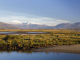 Afon Glaslyn River and Glaslyn Marshes, Porthmadog, Gwynedd, North Wales, UK Photographie par Pearl Bucknall