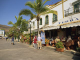 Cafes Along the Promenade around Harbour of Little Venice, Puerto De Morgan, Gran Canaria, Spain Photographie par Pearl Bucknall