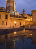 Tower, El Miguelet, Belfry, Cathedral, Reflection, Evening, Valencia, Costa Del Azahar, Spain Photographic Print by Martin Child