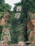 Statue of the Buddha at Lesha, Sichuan Province, China Photographic Print by Gina Corrigan