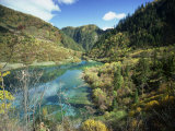 Lake and Forests at Jiuzhaigou in Sichuan Province, China Photographic Print by Gina Corrigan