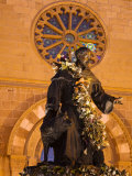 Statue of St. Francis of Assisi, St. Francis Cathedral, City of Santa Fe, New Mexico, USA Photographic Print by Richard Cummins