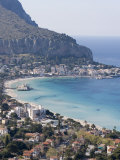 Bay and Pier, Mondello, Palermo, Sicily, Italy, Mediterranean, Europe Photographic Print by Martin Child
