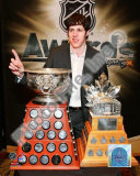 Evgeni Malkin with the Art Ross Trophy and Conn Smythe Trophy Photo