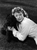 Greer Garson Posing with French Poodle, Coco, 1939 Print by Clarence Sinclair Bull