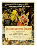 Blackbeard the Pirate, Keith Andes, Robert Newton, Linda Darnell, William Bendix, 1952 Prints