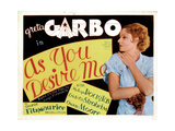 As You Desire Me, Greta Garbo, 1932 Poster