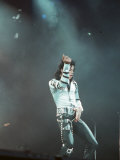 Michael Jackson Performing on Stage at Wembley During the Bad Concert Tour, July 14, 1997 Fotografisk tryk