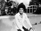 Michael Jackson at Home in Los Angeles by the Poolside, February 23, 1973 Fotografie-Druck