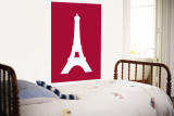 Red Eiffel Tower Wall Mural by Avalisa 
