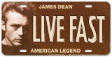 James Dean - Live Fast License Plate Blechschild