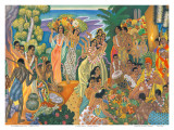 Island Feast, Traditional Hawaiian Celebration Posters by Eugene Savage