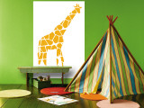 Orange Giraffe Wall Mural by Avalisa 