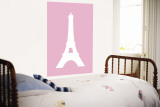 Pink Eiffel Tower Wall Mural by Avalisa 