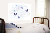 Blue Butterfly Trails Wall Mural by Avalisa 