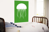 Green Jellyfish Wall Mural by Avalisa 