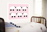 Pink Sheep Family Wall Mural by Avalisa 