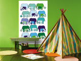 Elephant Pattern Wall Mural by Avalisa 