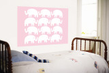 Pink Elephant Family Mural por Avalisa