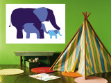 Blue Elephants Reproduction murale géante par Avalisa 