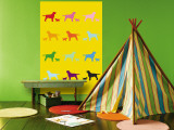 Yellow Rainbow Labs Wall Mural by Avalisa 