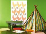 Orange Chicken Family Wall Mural by Avalisa 