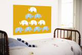 Orange Counting Elephants Wall Mural by Avalisa 