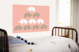 Pink Counting Elephants Wall Mural by Avalisa 