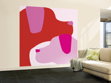 Pink Dogs Wall Mural – Large por Avalisa
